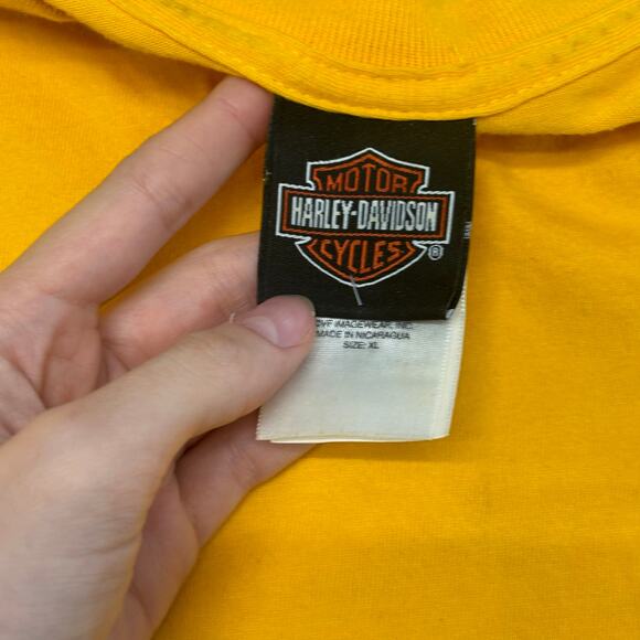 Harley Davidson Freedom Bald Eagle Flames Yellow Black Red Mens XL Biker T-Shirt - Picture 6 of 13